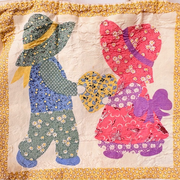 Vintage Handbags - Vintage SUNBONNET SUE Canvas Book Bag Tote, Double Sided USA